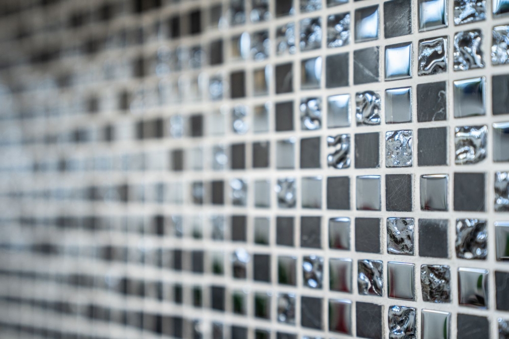 Mosaique de verre Pierre naturelle Rustique graphite noir brillant 92-0302