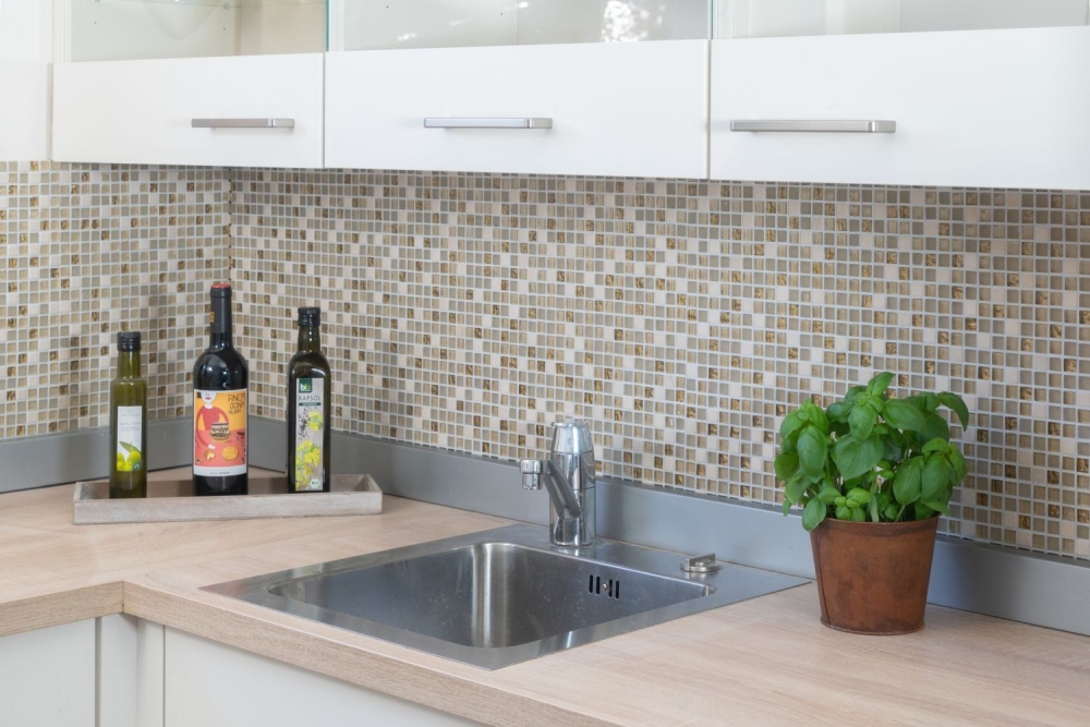 Mosaico de vidrio piedra natural rustico antiguo blanco oro mate beige brillante 92-1201
