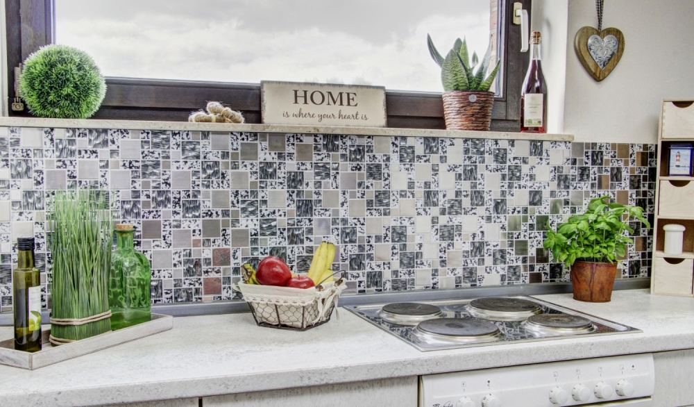 Mosaico combinacion vidrio mosaico acero mezcla negro estructura mezcla translucido acero inoxidable combinacion look plata brillante