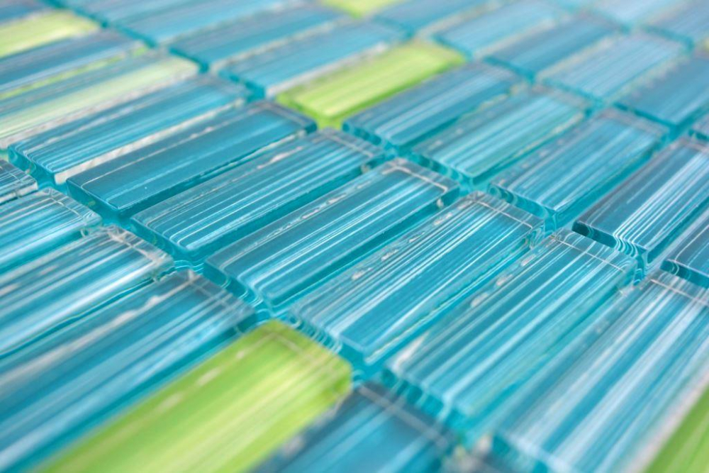 Mosaique de verre Carreau de bordure Kiwi Vert Baton Style - 77-0508_b