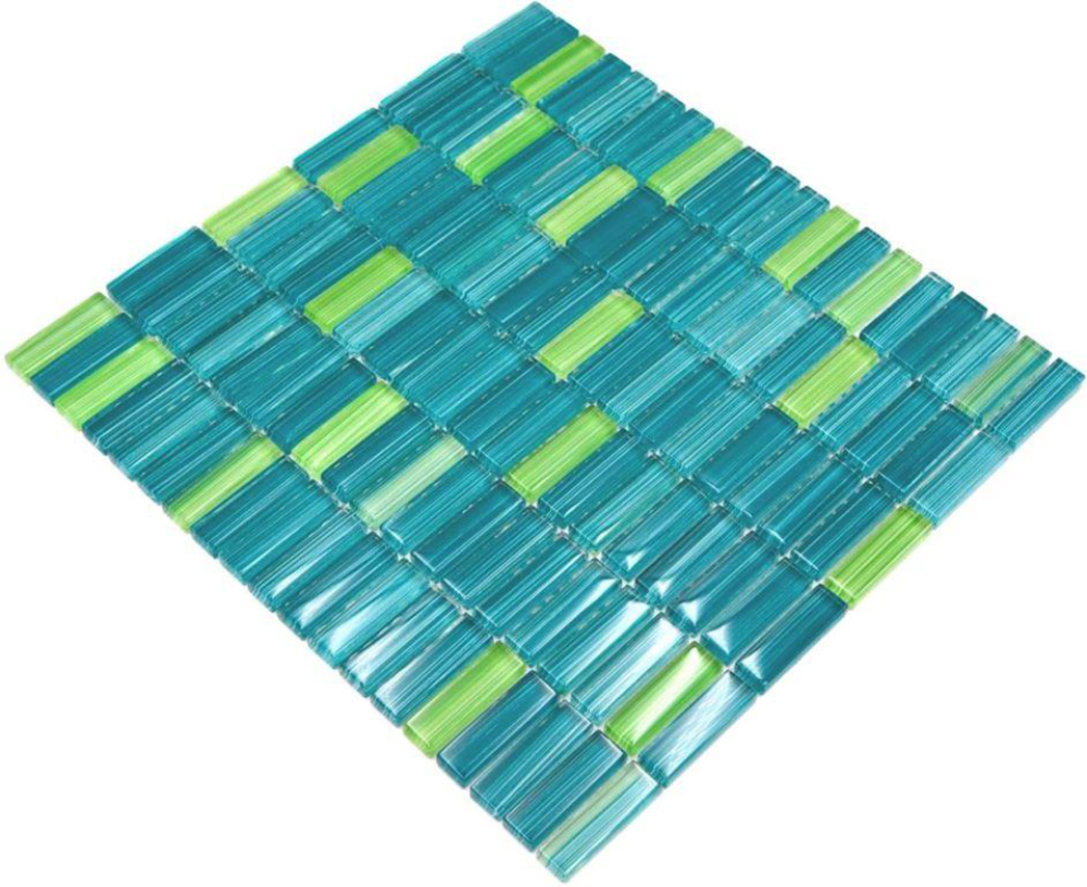 Mosaique de verre Carreau de bordure Kiwi Vert Baton Style - 77-0508_b