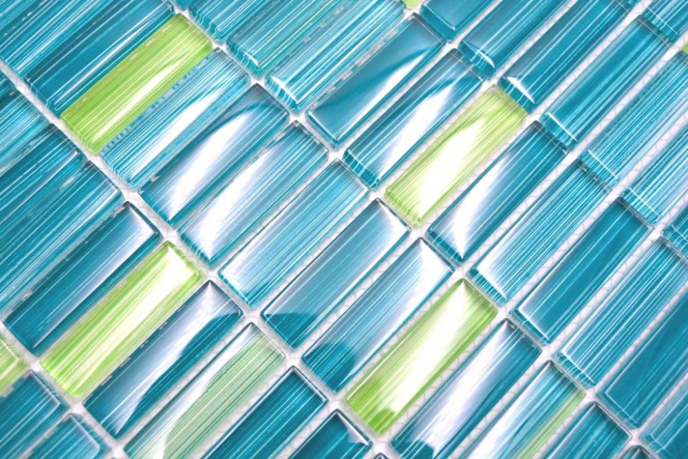 Mosaique de verre Carreau de bordure Kiwi Vert Baton Style - 77-0508_b