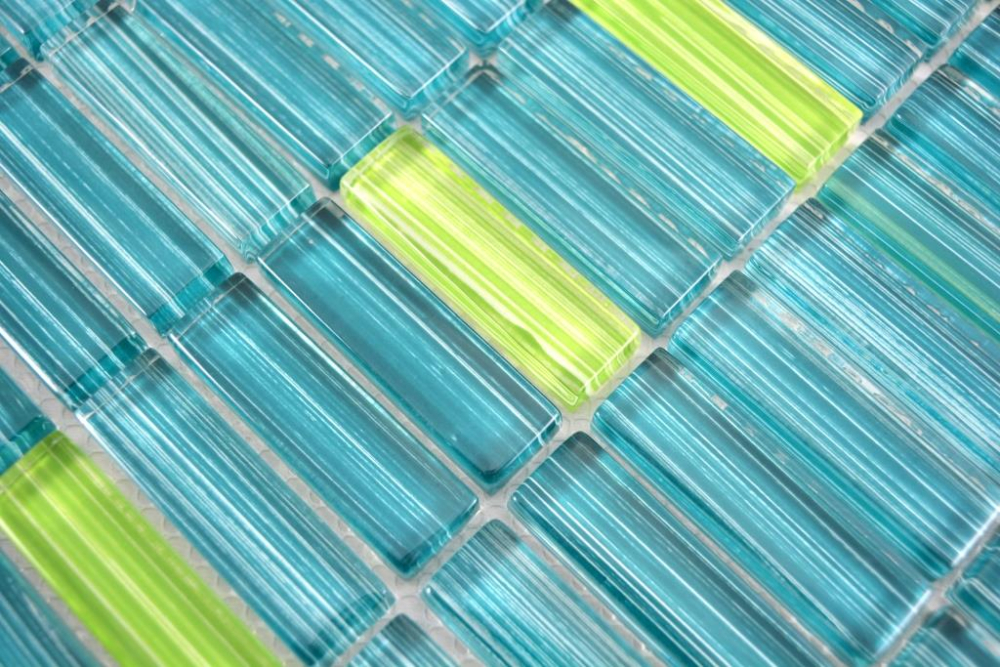 Mosaique de verre Carreau de bordure Kiwi Vert Baton Style - 77-0508_b