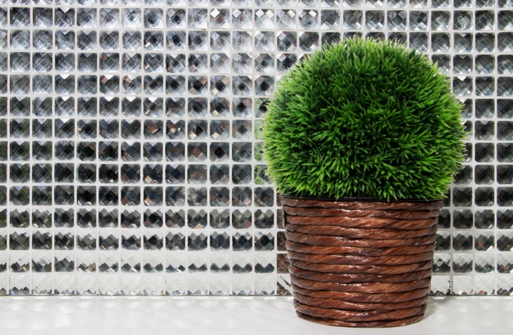Mosaique Carre Mosaique de verre scintillant blanc translucide aspect diamant cristal brillant
