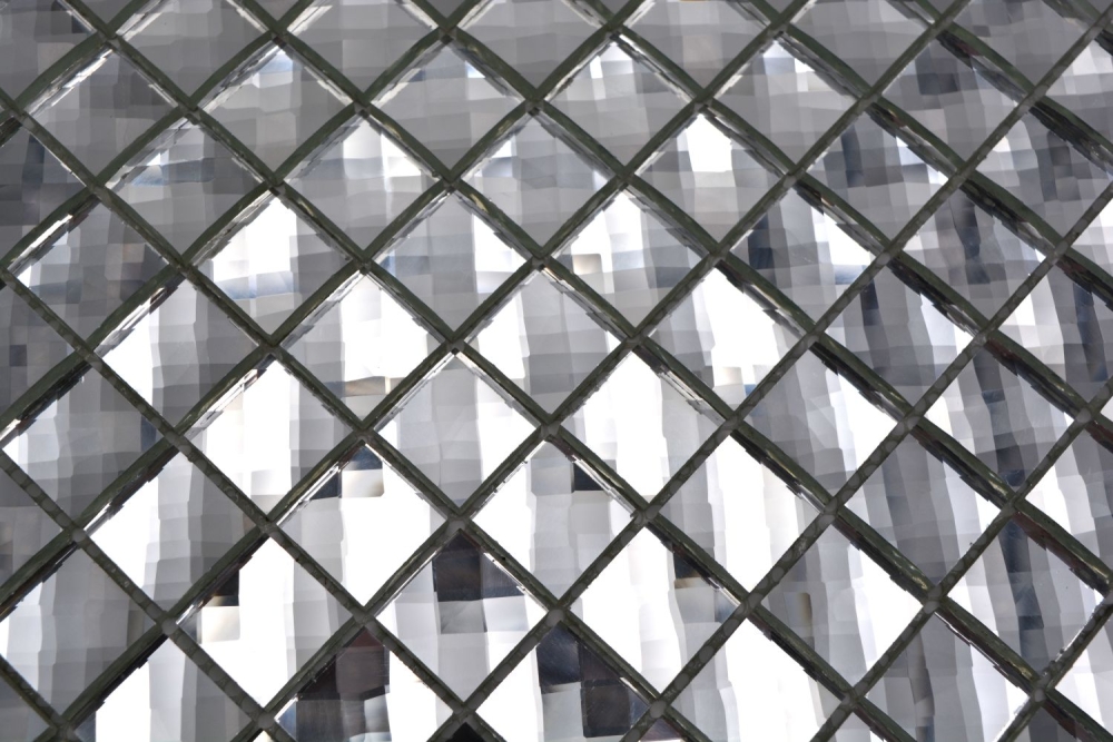 Mosaique Carre Mosaique de verre scintillant blanc translucide aspect diamant cristal brillant