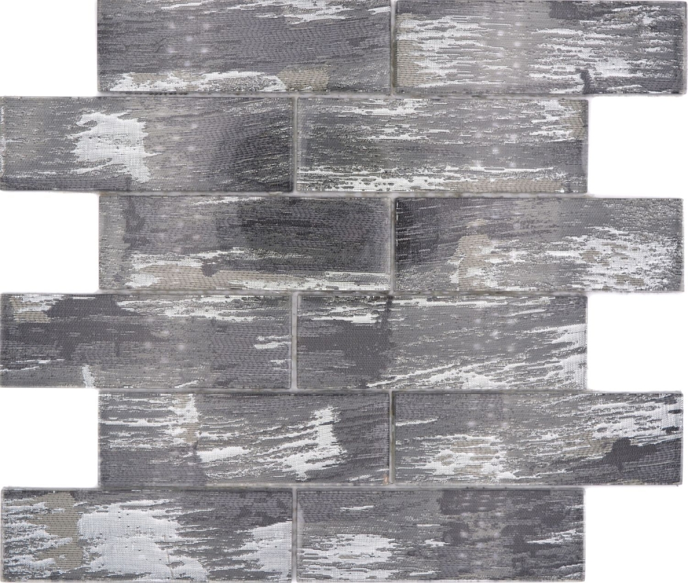 Mosaique de verre noir avec argent brillant mur cuisine salle de bain douche - 88-SW02