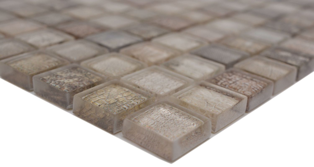Mosaico cuadrado de vidrio mosaico de vida silvestre de color beige translucido mirada vida silvestre brillante