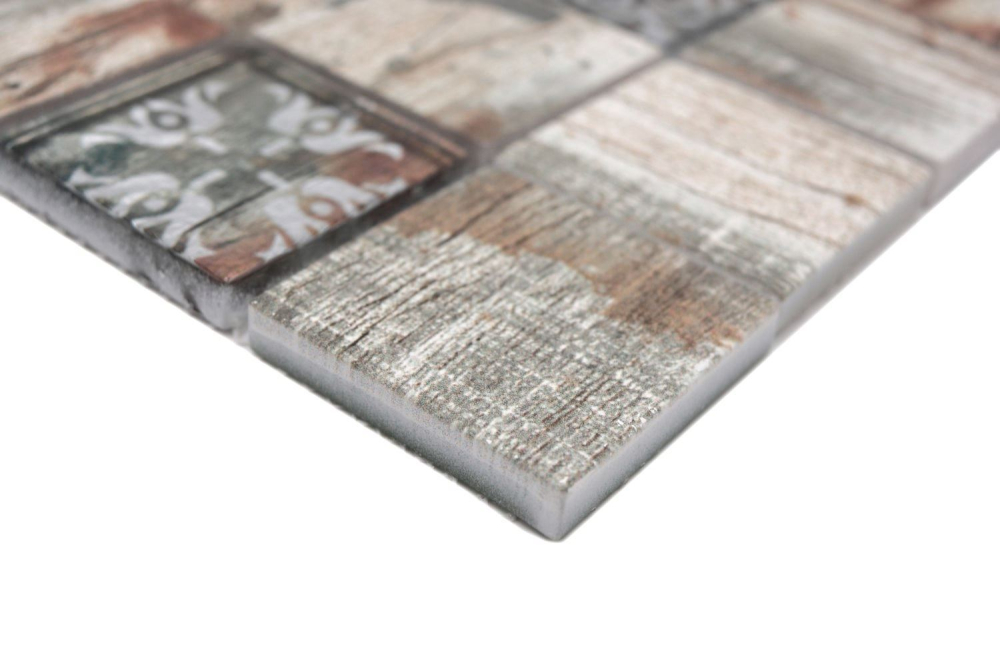 Mosaik Quadrat Glasmosaik mix lightbeige beige Transluzent hellbeige matt