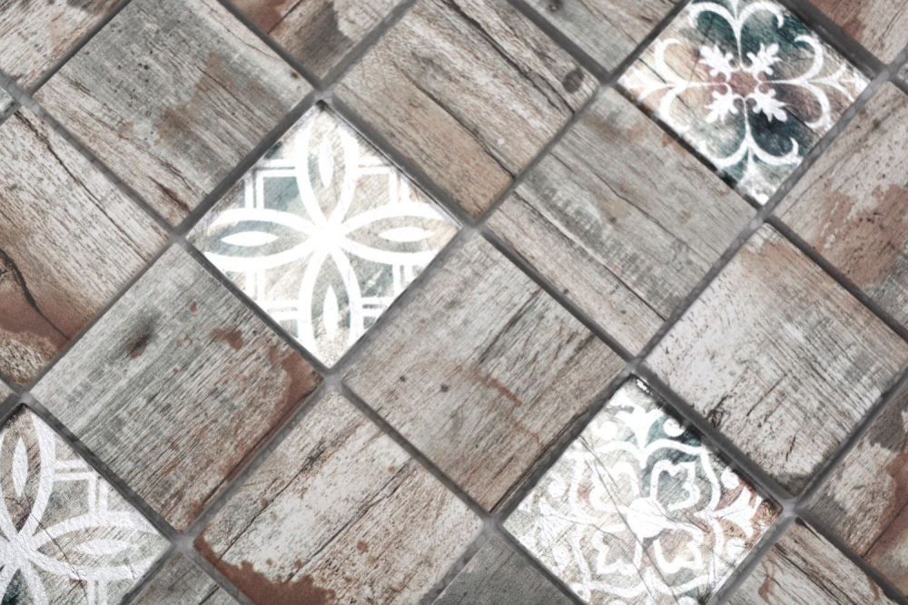 Mosaik Quadrat Glasmosaik mix lightbeige beige Transluzent hellbeige matt
