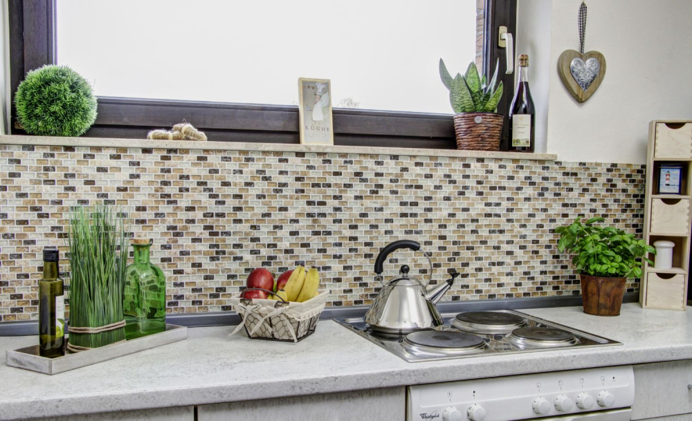 Mosaico Ladrillo Vidrio mosaico Piedra mezcla emperador luz Mezcla translucido Pared de bonos mirada beige claro brillante