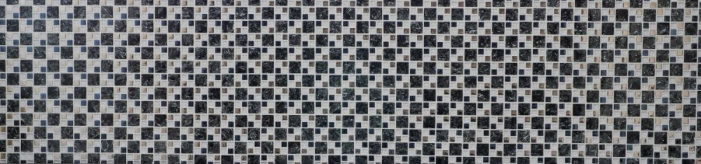 Mosaique de verre Carreau de mosaique acier inoxydable noir argent combinaison mur salle de bain - 88-k1499