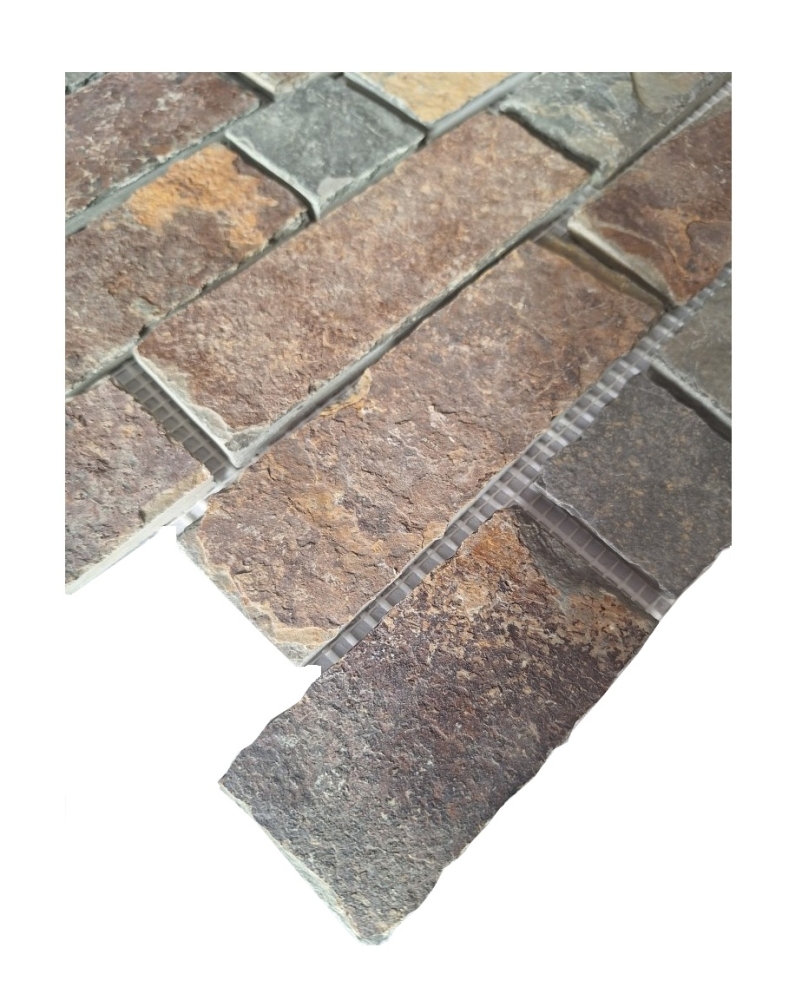 Mosaik Brick multi color Schiefer Mauerverbandoptik mehrfarben matt
