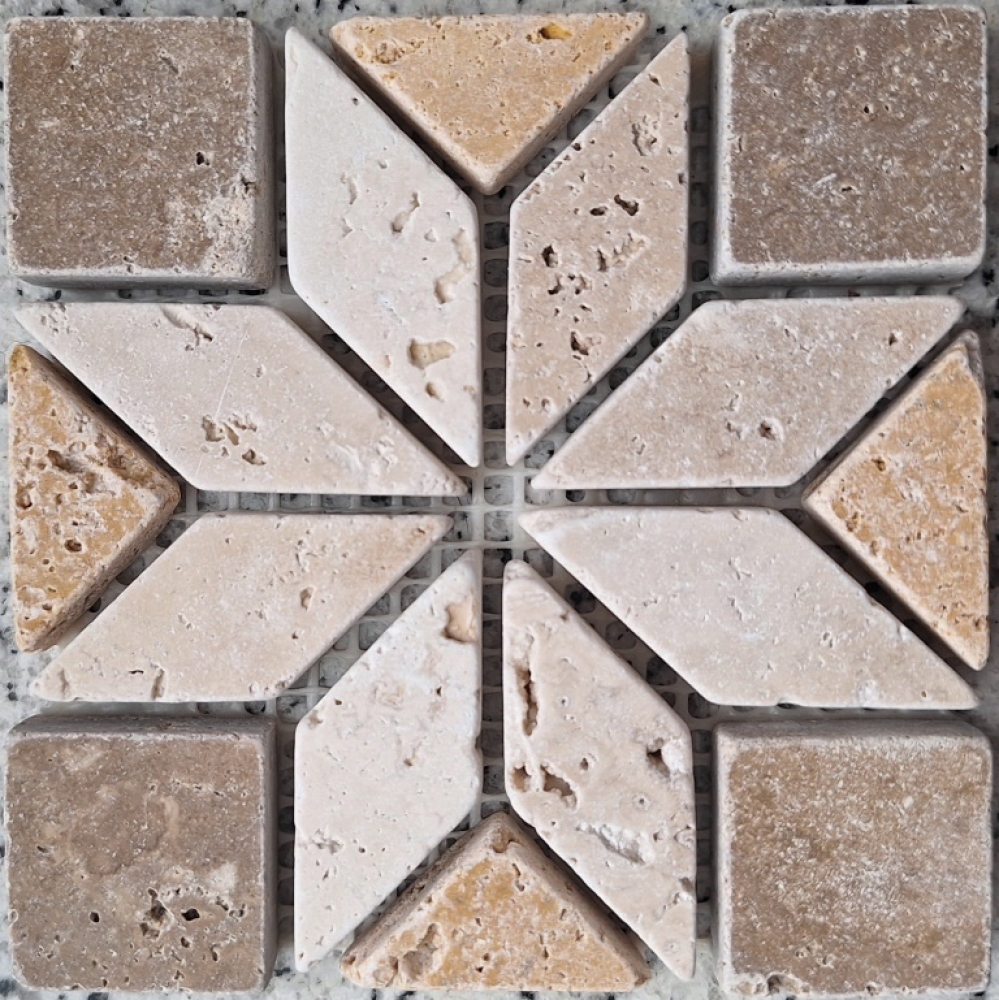 Inlay Decor Mini Antique Natural Stone Noce Gold Chiaro Beige Brown Gold - DEKO37