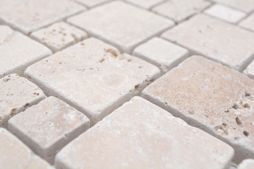 Mosaik Mini Pattern Chiaro Antique Travertin Kombinationsoptik beige matt