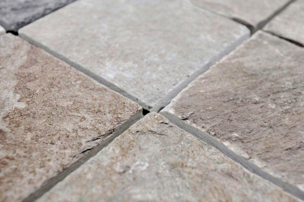Mosaico cuarcita mezcla beige gris mate - 10 hojas de mosaico