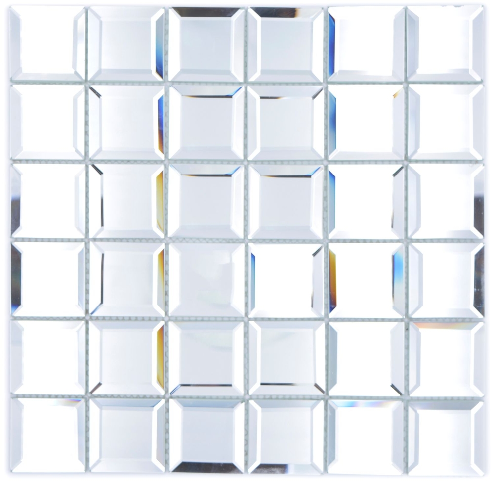 Mosaique Carre Mirror Metro Translucide Mosaique de verre aspect metro miroir brillant