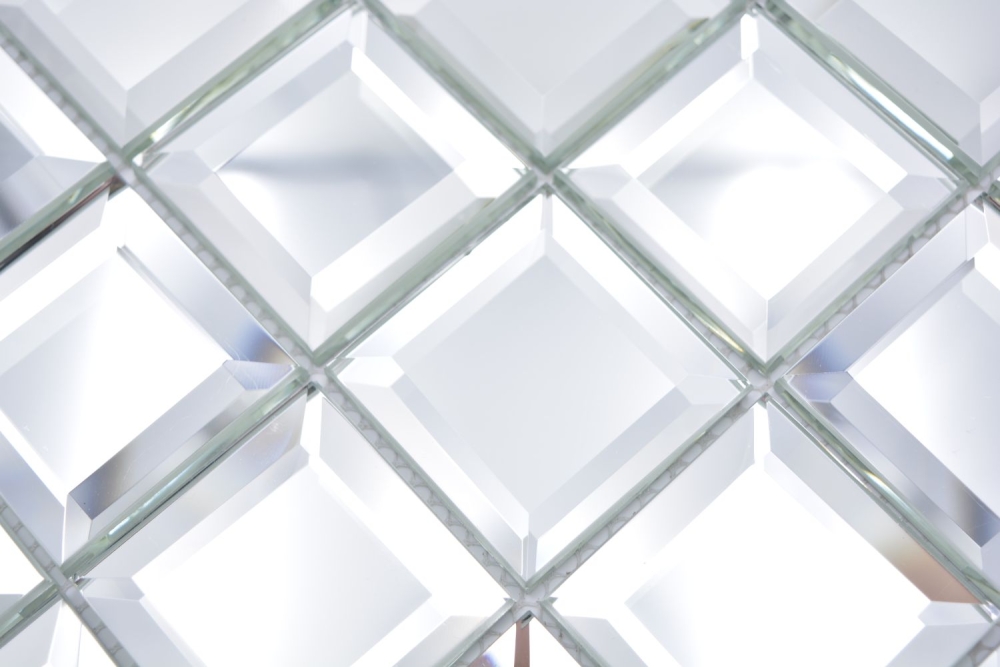 Mosaique Carre Mirror Metro Translucide Mosaique de verre aspect metro miroir brillant