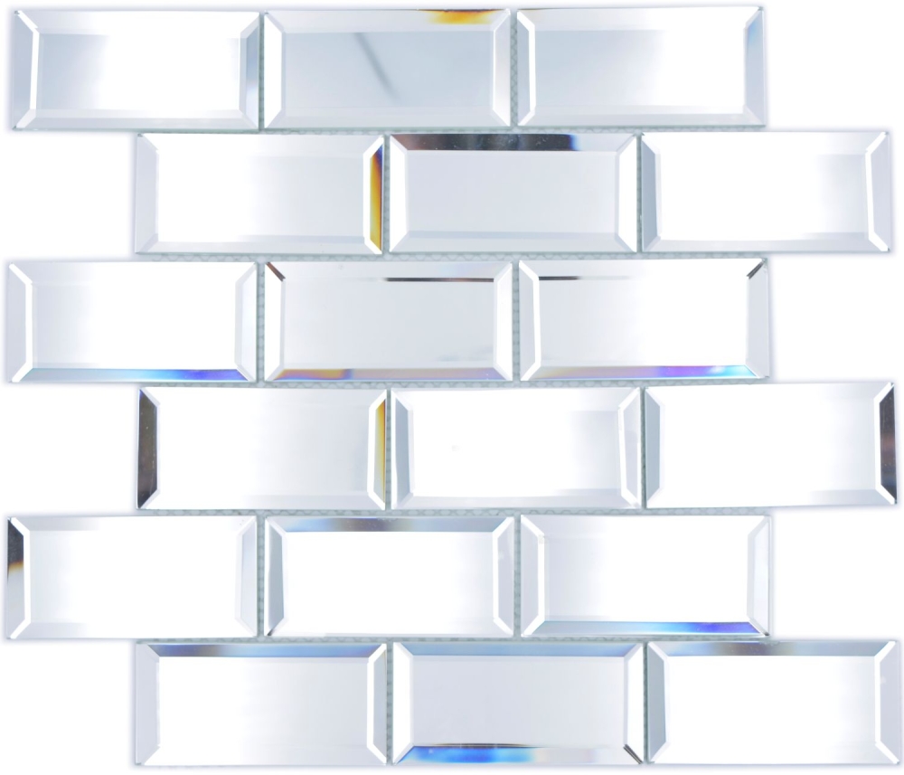 Mosaico Espejo Rectangulo Metro Vidrio translucido mosaico Metro espejo optico brillante