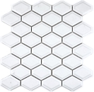 Retro Mosaik Fliese Keramik Diamant weiß glänzend 13MD-0101