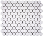 Mosaik Fliese Keramikmosaik Hexagon weiß glänzend 11A-0102