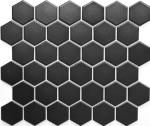 Mosaik Fliese Keramikmosaik Hexagon schwarz matt 11B-0311