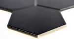 Mosaik Hexagon uni schwarz matt Keramik Hexagonoptik
