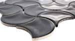 Piastrelle a mosaico in ceramica a onda liscia nera lucida