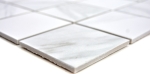 Mosaique Carre Carrara Ceramique aspect pierre blanc mat