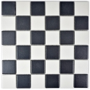 Mosaik Fliese schwarz weiß Schachbrett rutschsicher Keramikmosaik 14-0103-R10