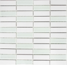 Mosaique Carreaux de verre Mosaique de verre vert batonnets de Ceramique blanc mat 24-ST325