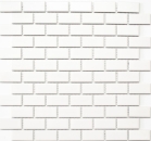 Halbverband Mosaik Fliese weiß matt Brick Keramik Fliesenspiegel Küche 24-03WM