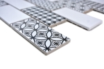 Mosaico Subway MISTO blanco brillante ceramica metro look mix gris