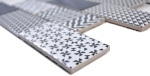 Mosaico Subway MISTO nero lucido ceramica metro look mix bianco grigio