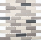 Keramikmosaik Rutschhemmung R10 hellbeige grau Brick unglasiert 26-0206-R10