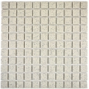 Mosaic ceramic unglazed cream white matt - 10 mosaic sheets