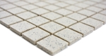 Mosaique Carre uni mouchete non emaille Ceramique blanc creme mat R10