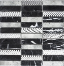 Baguettes de mosaique argent noir mosaique de marbre 40-STN89