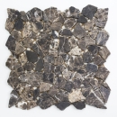 Mosaique brisee Polygonal Marbre Mosaique en pierre naturelle Castanao brun 44-30-180
