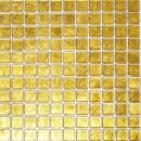 Mosaik Fliese Glasmosaik Gold Struktur Wandfliese Küchenfliese Fliesenspiegel - 120-0782