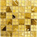 Mosaik Fliese Glasmosaik Gold Kombination Wandfliese Küchenfliese Fliesenspiegel - 88-8DSG