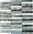 Batonnets de mosaique Mosaique de verre Day silver translucide aspect croise argent brillant