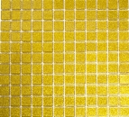 Mosaique Carre Mosaique de verre uni dore martele translucide brillant