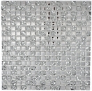 Mosaik Fliese Glasmosaik Silber Klar Fliesenspiegel Wand Küche Badfliese - 92-0218