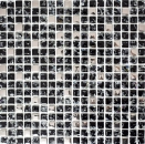 Mosaik Quadrat Glasmosaik mix EP schwarz silber Transluzent glänzend