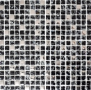 Glasmosaik Mosaikfliese schwarz silber Edelstahl Wandverkleidung Bad WC - 92-1099