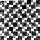 Mosaik Kombination Glasmosaik mix EP schwarz klar silber Transluzent Kombinationsoptik glänzend