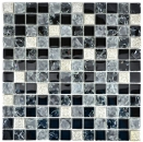 Mosaique Mix Translucide Resin mix gris noir mat - 10 feuilles de mosaique