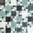 Mosaique de verre Carreau blanc gris clair anthracite Carrelage cuisine - 78-0204