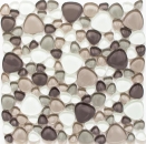 Mosaique de verre Carreau de galets Beige Marron Clair Carrelage cuisine mur - 94-PG66