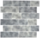 Mosaico in legante per muratura aspetto traslucido grigio cristallo lucido - 10 fogli di mosaico